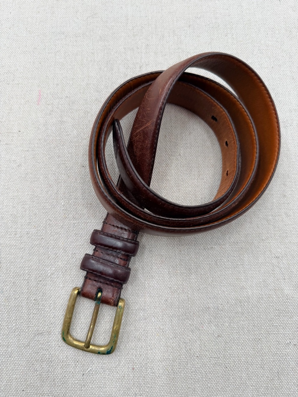 Tommy Hilfiger Brown Leather Men's Belt - Classic Casual Style